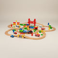 Wooden Train Set, 90 Pieces