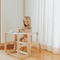 STEP'n'SIT® Convertible 2-in-1 Helper Tower/Table - Natural wood