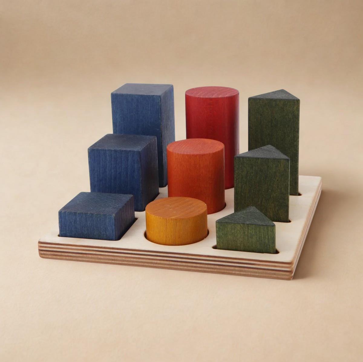 Puinen muotopalikkasetti – Monivärinen | Montessori-lelu