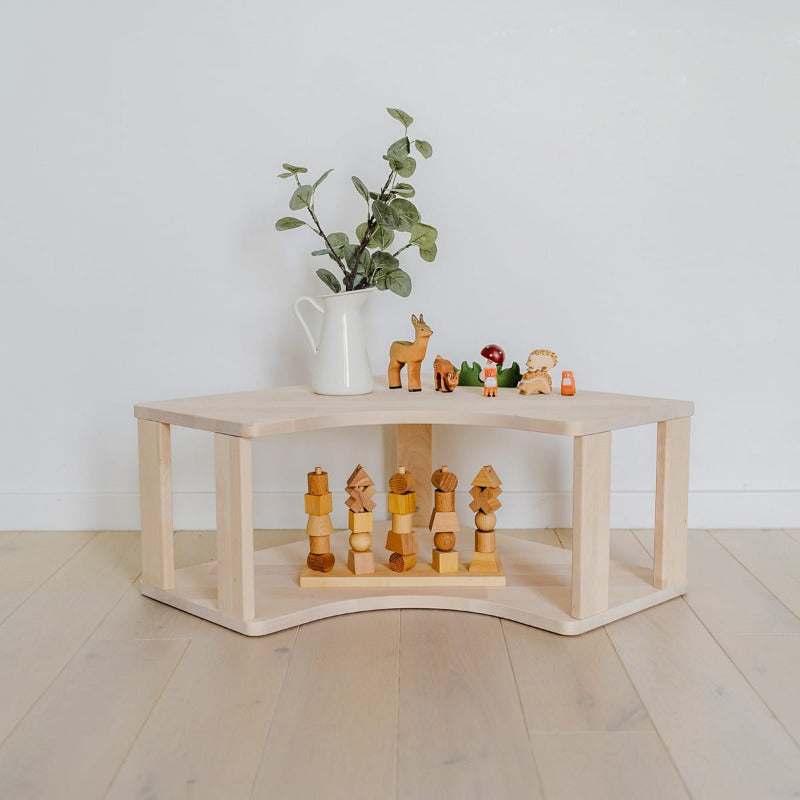 Modulaarinen Montessori-kulmahylly – 2 tasoa