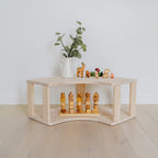 Modulaarinen Montessori-kulmahylly – 2 tasoa