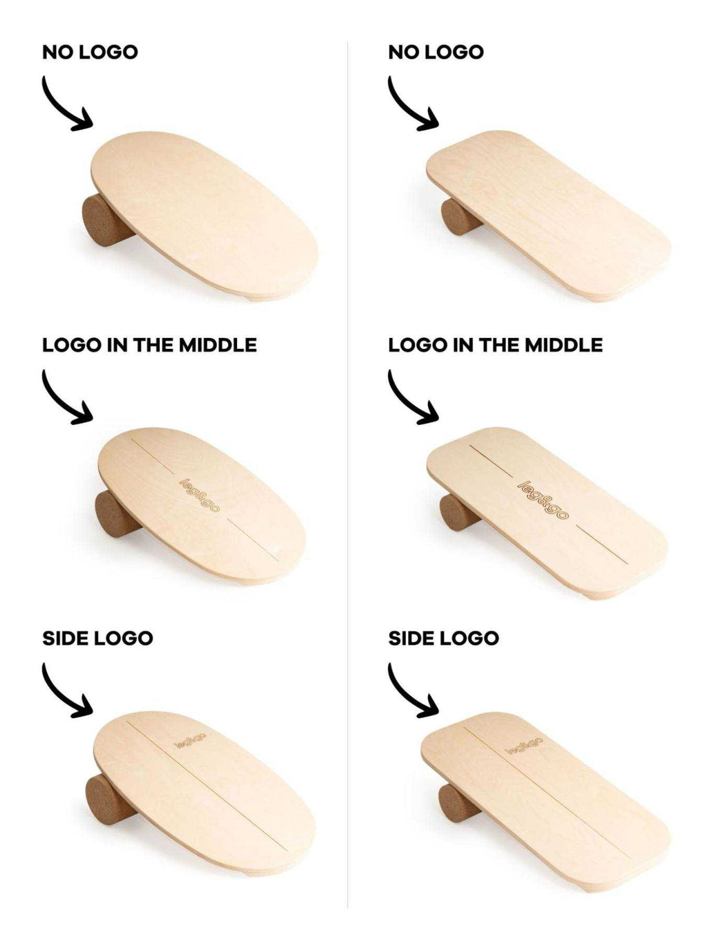 Rectangular Balance Board With Exercise Roll - Side Logo
