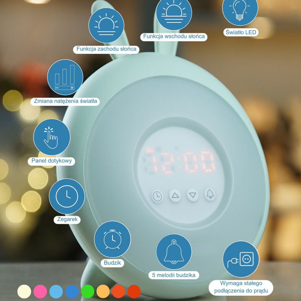 Rabbit Lamp with Alarm Clock - Green