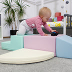 Soft Play 5 Foam Block Set - Light Pastel Corner Climber