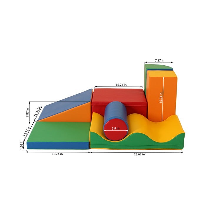 Soft Play 7 Foam Block Set - Multicolor Discoverer