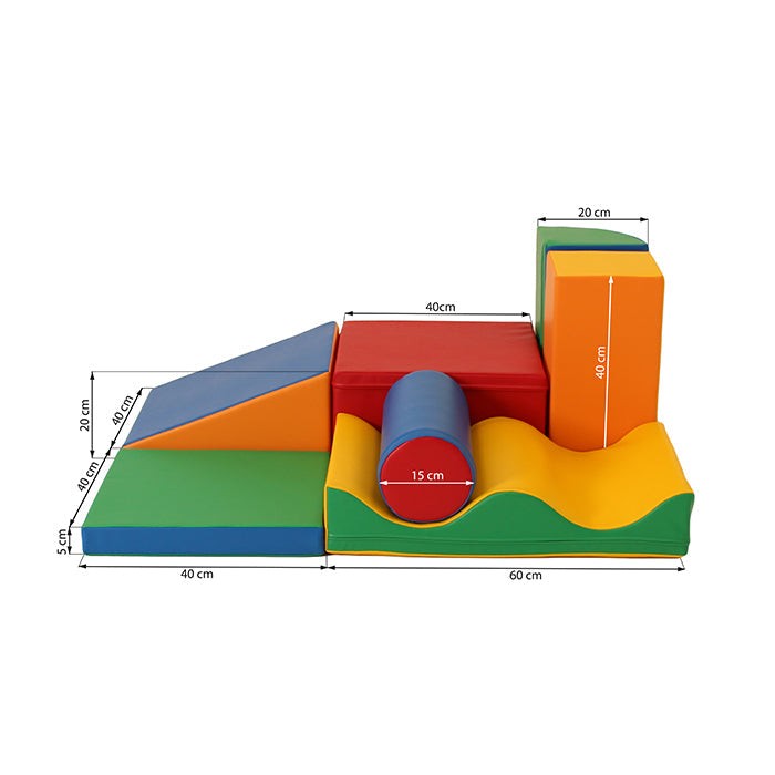 Soft Play 7 Foam Block Set - Multicolor Discoverer