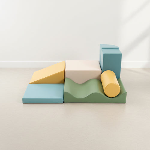 Soft Play 7 Foam Block Set - Pastel Turquoise Discoverer