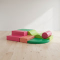 Soft Play 6 Foam Block Set - Pink & Green Explorer