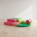 Soft Play 6 Foam Block Set - Pink & Green Explorer