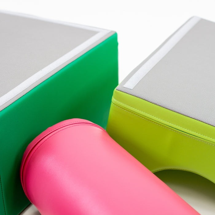 Soft Play 6 Foam Block Set - Pink & Green Explorer