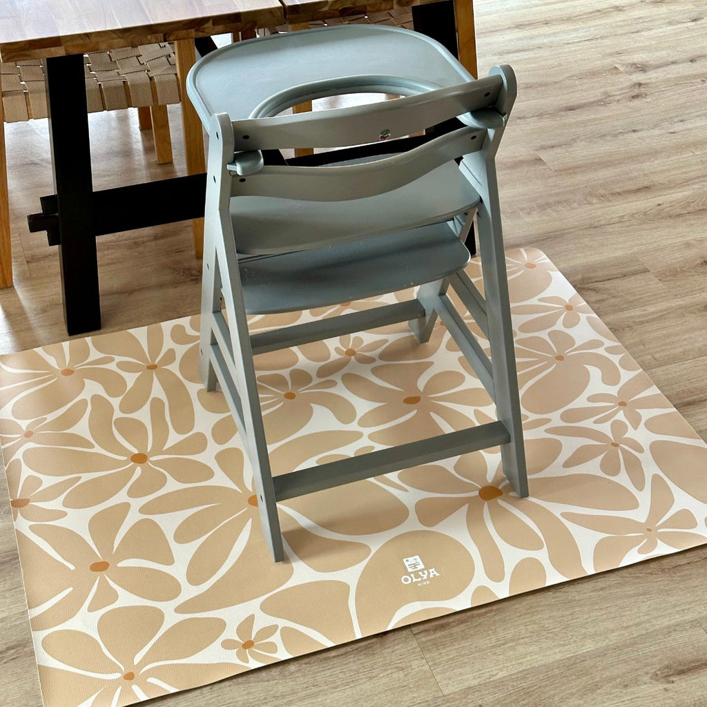 Kids Mealtime Floor Mat, Non-Slip & Waterproof - Daisy Sun
