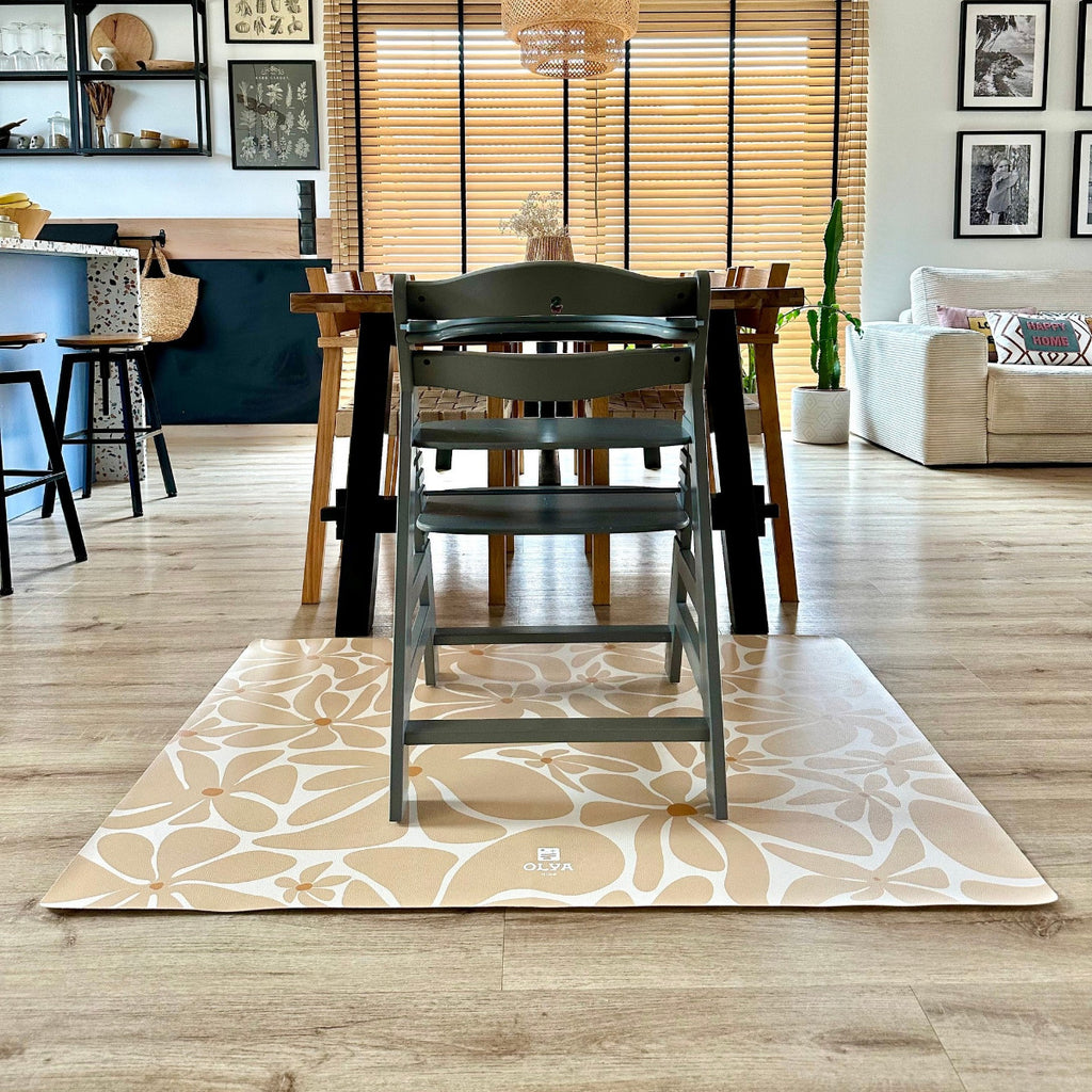 Kids Mealtime Floor Mat, Non-Slip & Waterproof - Daisy Sun