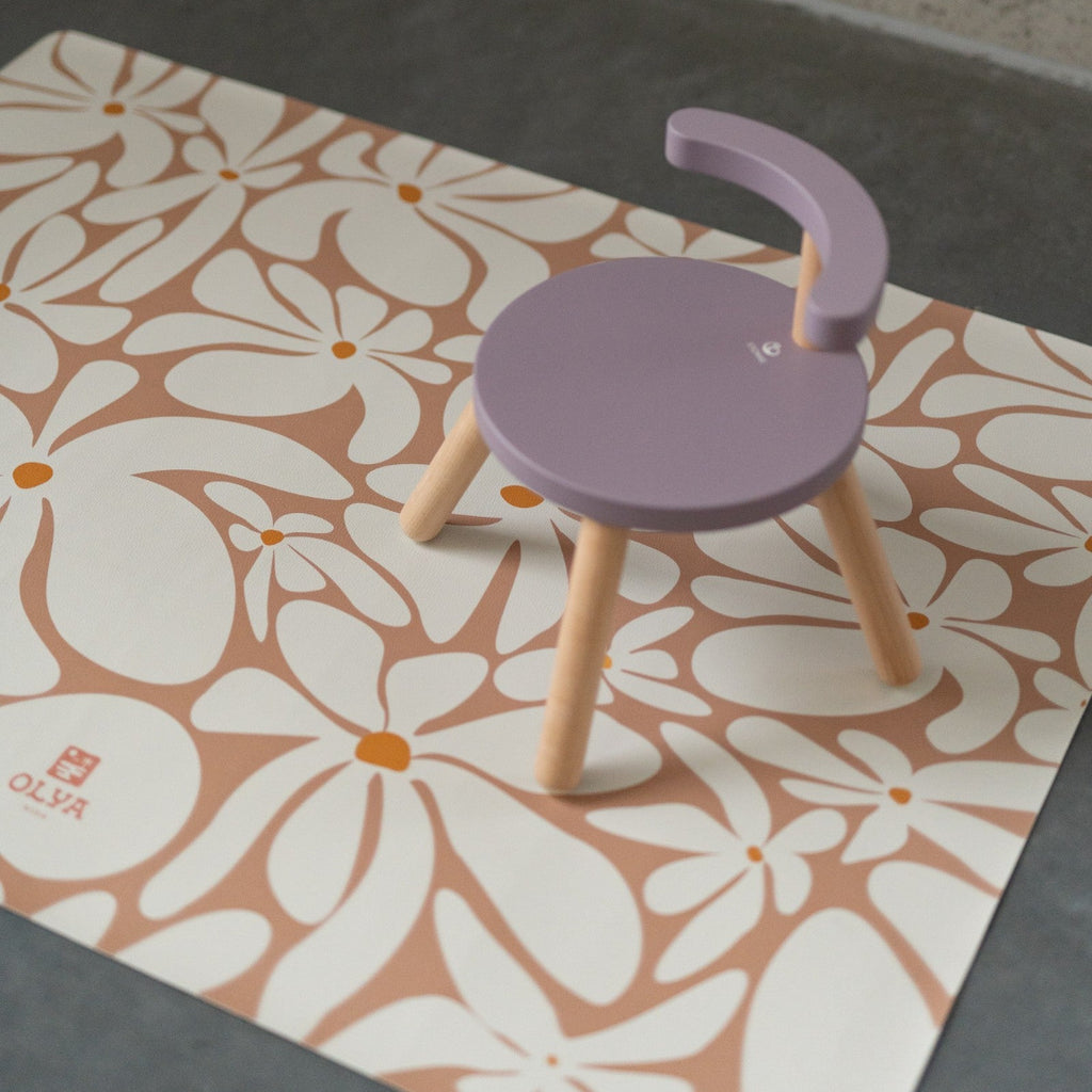Kids Mealtime Floor Mat, Non-Slip & Waterproof - Daisy Earth