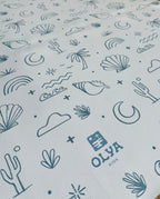 Kids Mealtime Floor Mat, Non-Slip & Waterproof - Palm Beach Azure