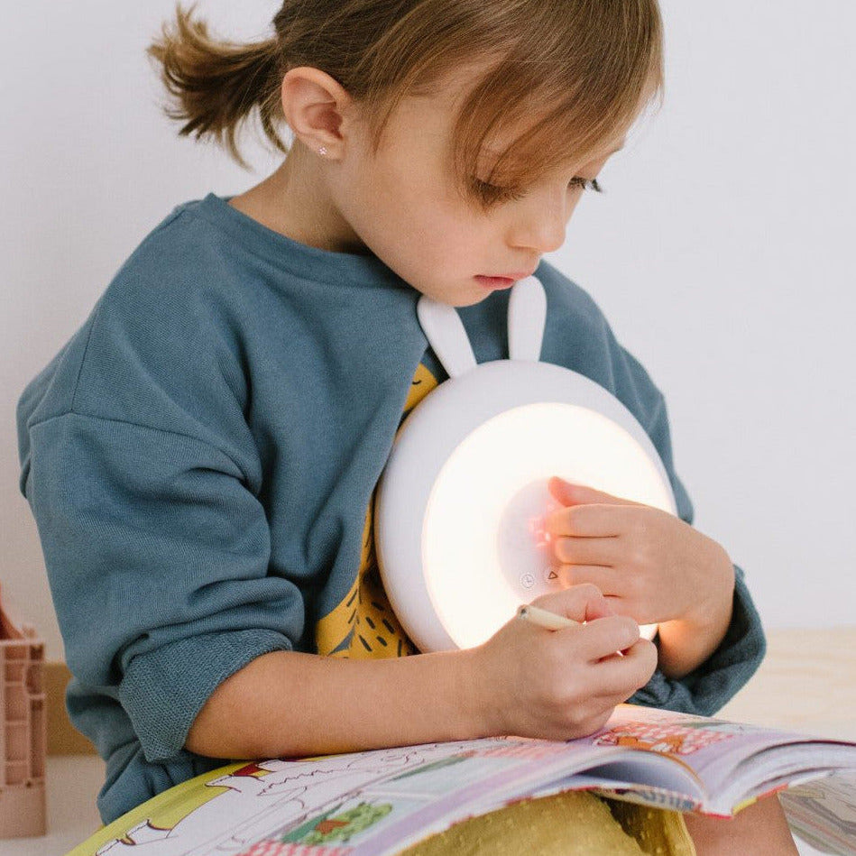 Rabbit Lamp with Alarm Clock – White