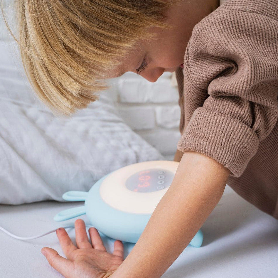 Rabbit Lamp with Alarm Clock – Blue