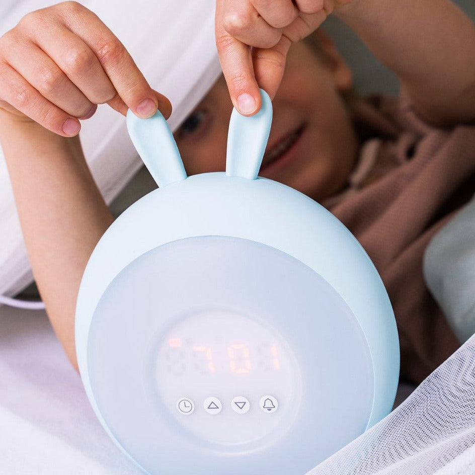 Rabbit Lamp with Alarm Clock – Blue