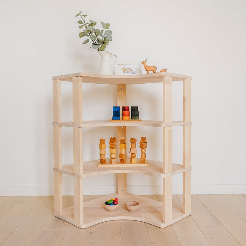 Modular Montessori Shelf Corner - 4 Shelves