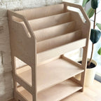Montessori Wooden Book Display with Storage Shelf For Kids