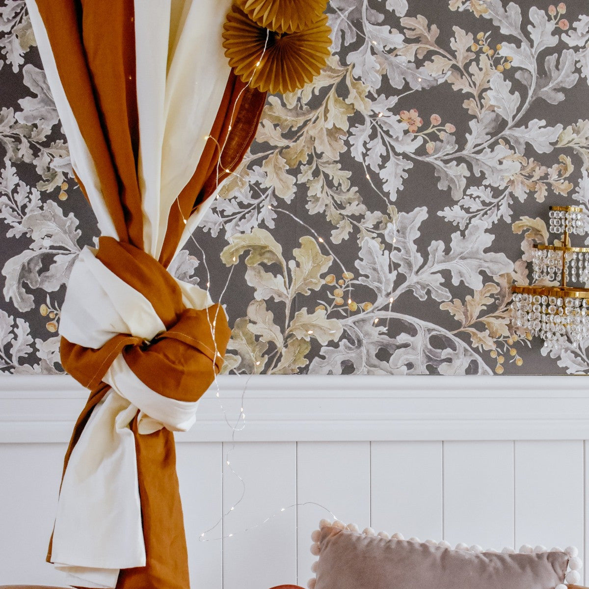 Organic Cotton and Linen Canopy - Caramel Circus