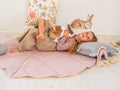 Organic Cotton and Linen Leaf Playmat - Powder Pink