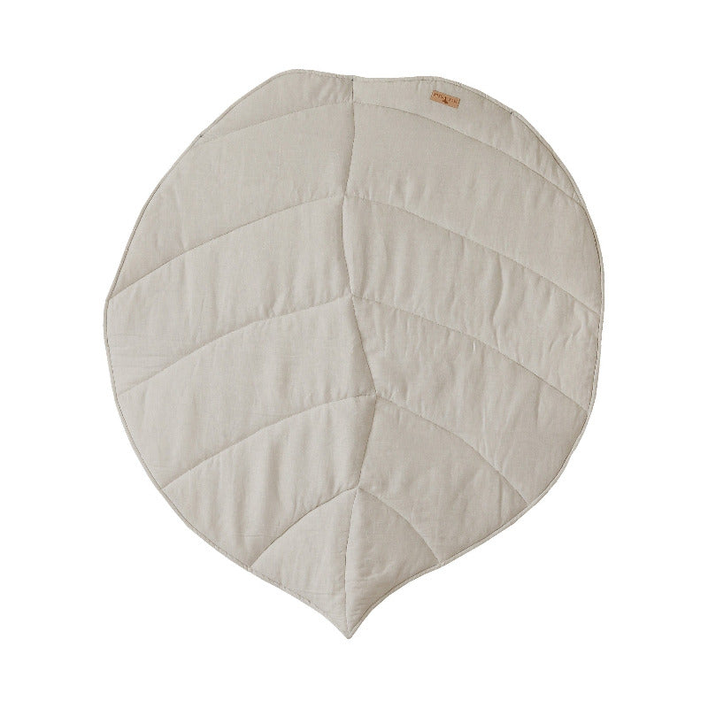 Organic Cotton and Linen Leaf Playmat - Sand