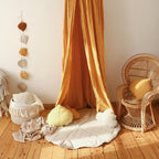 Organic Cotton and Linen Leaf Playmat - Sand