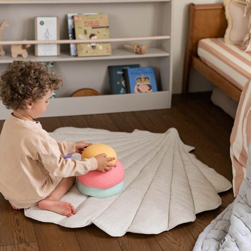 Organic Cotton and Linen Shell Playmat - Sand