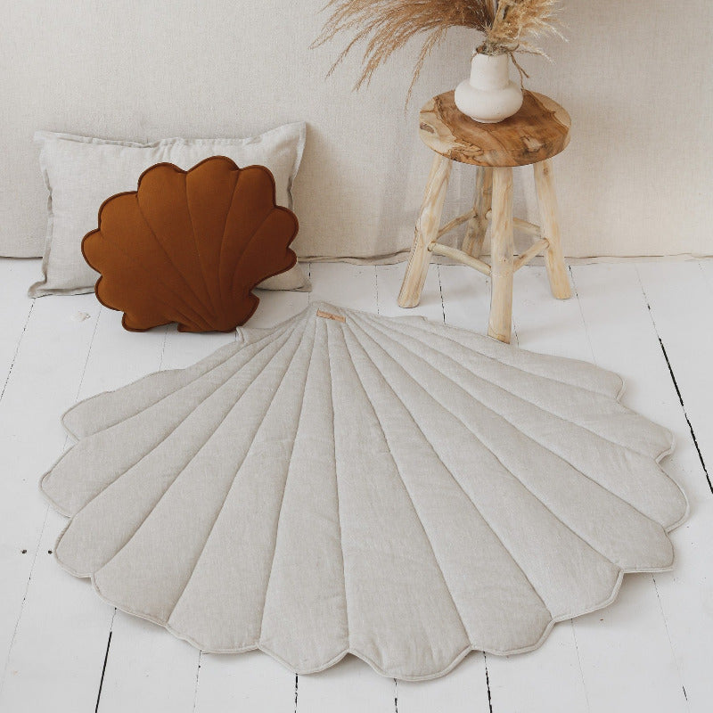 Organic Cotton and Linen Shell Playmat - Sand