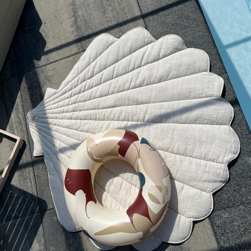 Organic Cotton and Linen Shell Playmat - Sand
