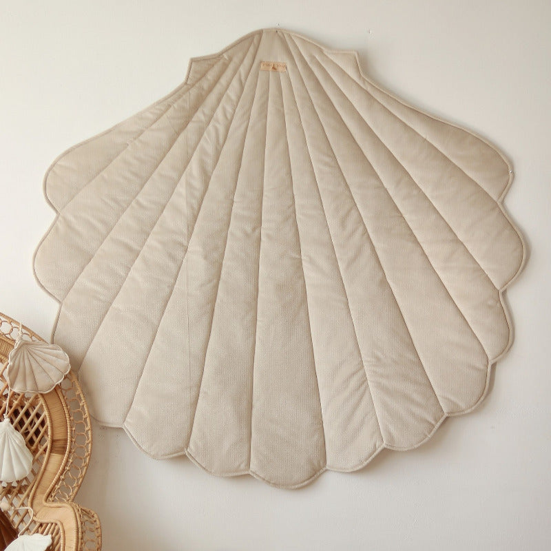 Organic Cotton and Velvet Shell Playmat - Beige