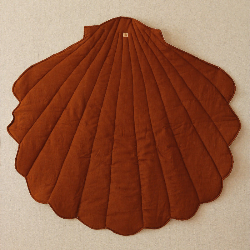Organic Cotton and Linen Shell Playmat - Caramel