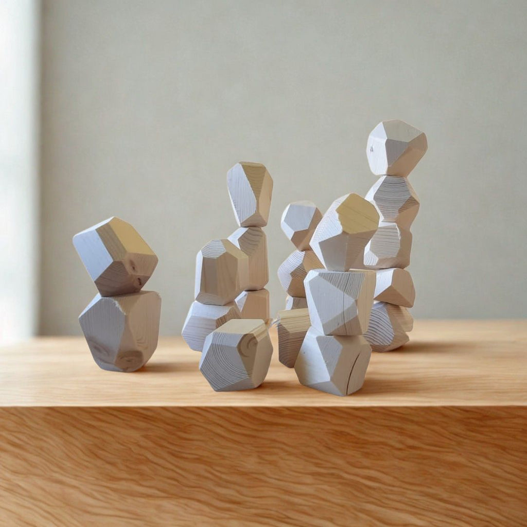 Puiset rakennuspalikat – 20 erimuotoista osaa | Montessori-lelu