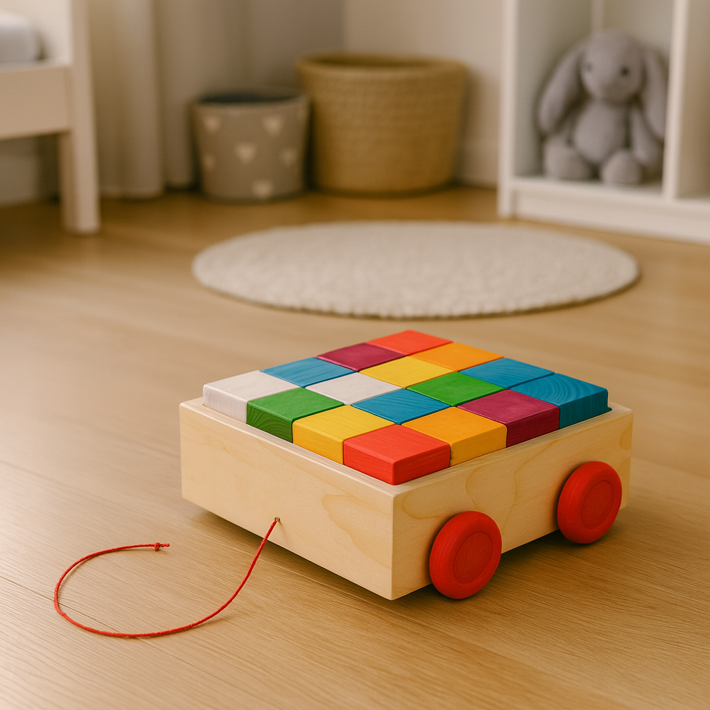 Rakennuspalikat kärryssä