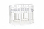 Round Baby Crib OLIN with Mattress - White