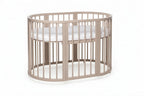 Round Baby Crib OLIN with Mattress - Cappuccino