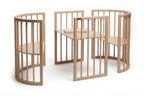 Round Baby Crib OLIN with Mattress - Cappuccino
