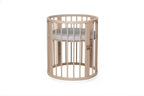 Round Baby Crib OLIN with Mattress - Cappuccino