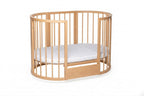 Round Baby Crib OLIN with Mattress - Natural