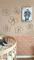 Set of 6 Wooden Flowers Wall Decoration - Wildflowers