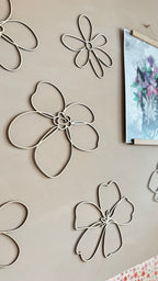 Set of 6 Wooden Flowers Wall Decoration - Wildflowers