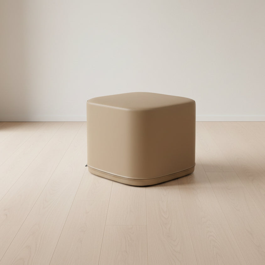 Small Play Pouf Cube - Beige