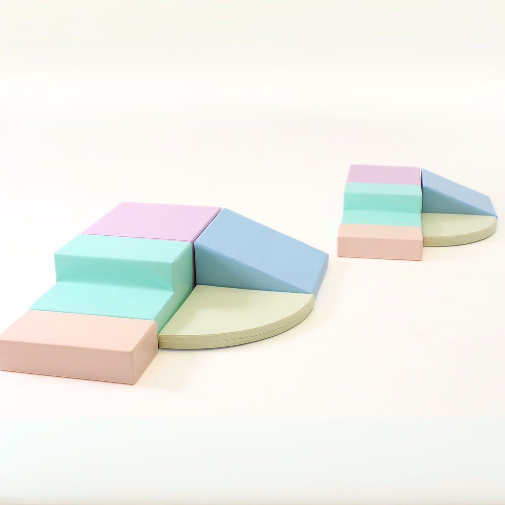 Soft Play 5 Foam Block Set - Light Pastel Corner Climber XL