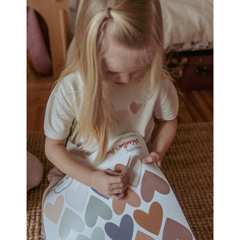 Wall Stickers Hearts - Cappuccino and Blue