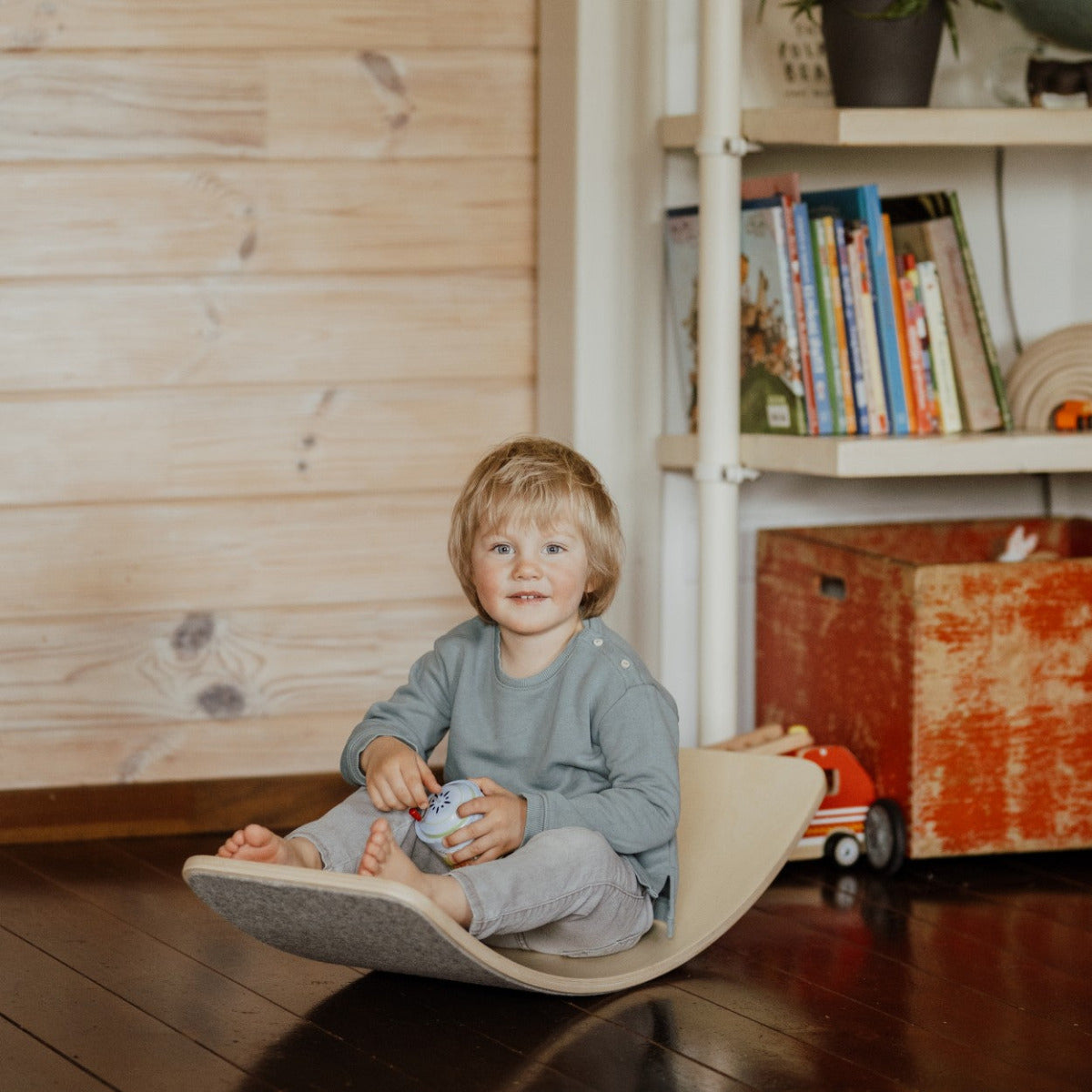 Wooden Balance Board With Grey Felt