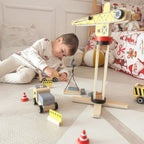 Wooden Construction Site With Vehicles