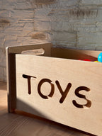 Wooden Toy Box - Montessori Nursery Storage